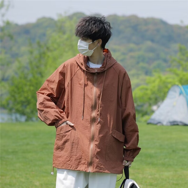 日系轻薄防晒衣男夏季宽松透气长袖连帽外套美式FS92-P40,男装防晒衣,星座1109-3
