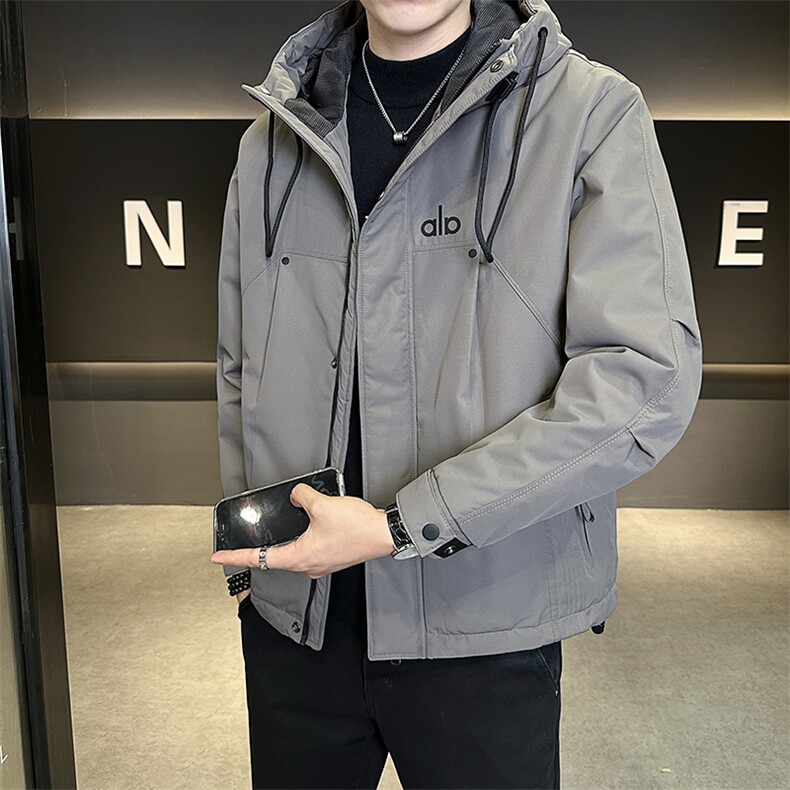秋冬新款二棉加棉夹克连帽冲风衣男士外套棉服7M23-P120,男装夹克,星座703-1