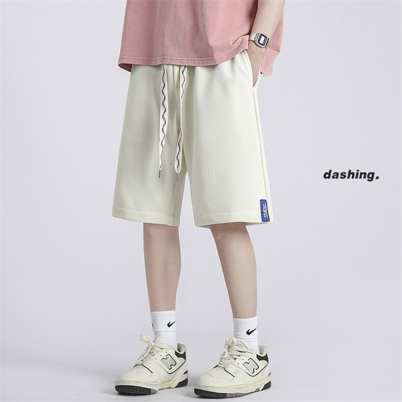 2023夏季华夫格爱心肌理短裤男日系大码潮牌bf休闲五分裤DK37-P38,男装休闲裤,电商A082