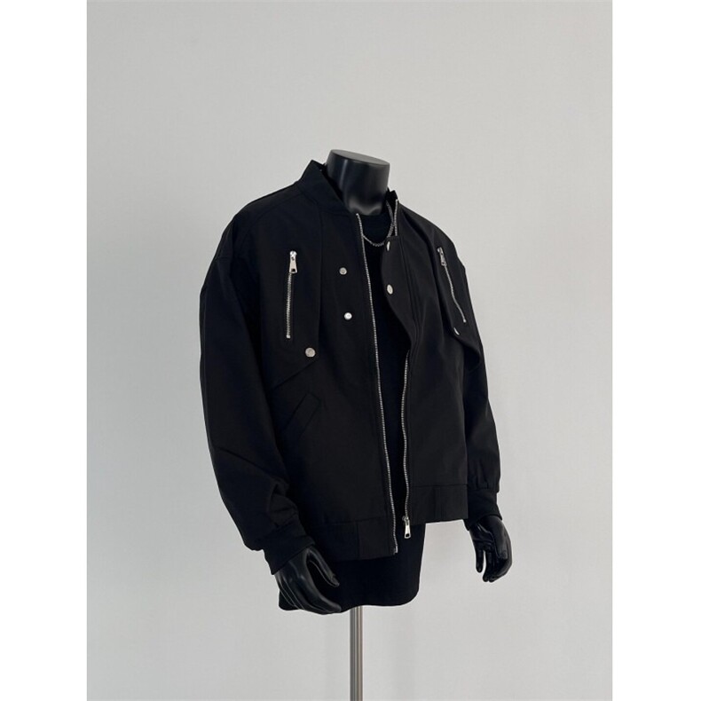 CFY012-P57美式高街春秋拉链工装棒球服外套男宽松夹克上衣,男装夹克,电商B323A