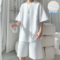 特批P60无差价夏季时尚百搭纯色曼巴棉拼接短袖T恤短裤男TZ5364，男装T恤，电商A001