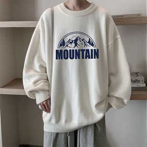 圆领毛衣男大码针织衫男毛线衣线衫M67255-P45 加绒款-P65图片