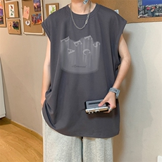 量大优供视频得物直播品质220克夏季纯棉背心无袖T恤WB101，男装T恤，电商A486
