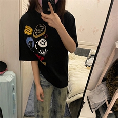 万针全刺绣工艺得物抖音高品质260克纯棉双纱美式高街短袖T恤P33，男装T恤，电商A486