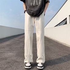 青春流行ins男原宿美式vibe裤子直筒水洗拉链牛仔裤潮N609P42，男装牛仔裤，星座1116-2