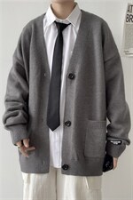 开衫外套男潮ins日系慵懒风毛衣针织衫夹克潮流春秋季M226-P43，男装针织衫/毛衣，星座512-4