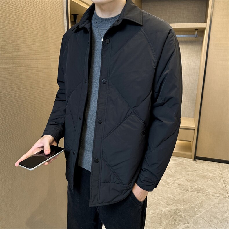 翻领轻薄羽绒服夹克男棱角设计休闲外套上衣DS-A329-S2607-P135,男装夹克,电商A329