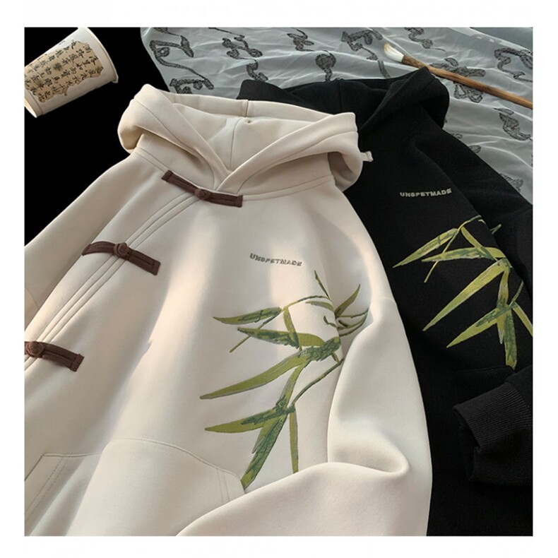 中式风450克秋冬刺绣重磅连帽卫衣P60-控88,加绒P65-控98,男装卫衣,电商D309