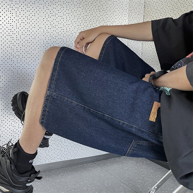 牛仔短裤男士外穿ins潮流五分裤宽松百搭休闲裤子DK851特批34,男装休闲裤,星座718-1