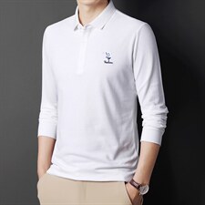 LB802男式2023秋季新款长袖全棉T恤男韩版商务休闲男装体恤P58,男装T恤,电商B360
