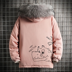 MM48136-P130冬季大毛领棉衣男士大码加厚棉袄男棉服网格，男装棉衣，电商A040A