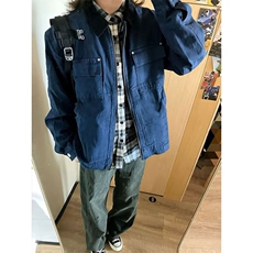 美式水洗工装夹克外套男复古撞色翻领飞行服褂子513JK3526P65，男装夹克，星座513