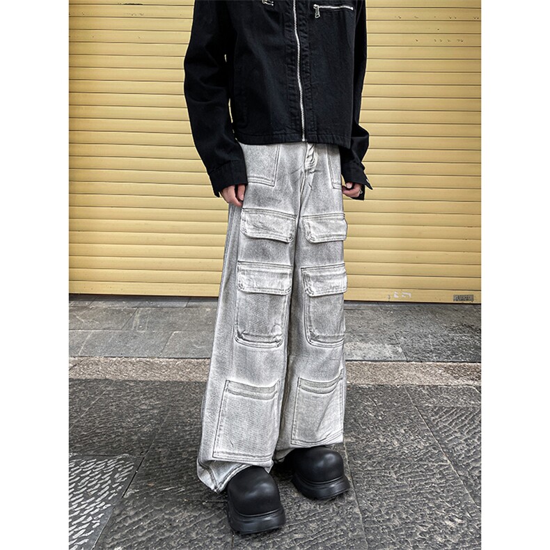 美式街头工装牛仔裤男直筒宽松欧美高街vibe风长裤子N884-P60,男装牛仔裤,星座308B-2