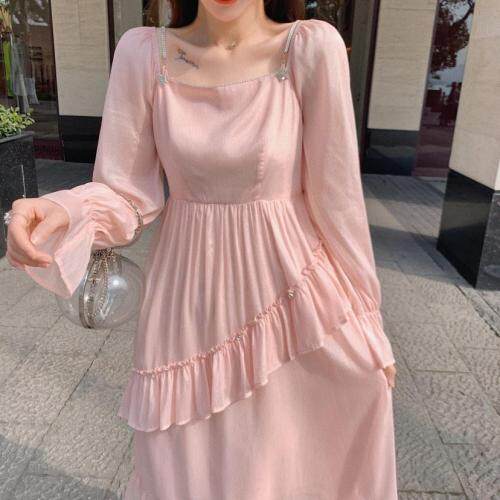 2021春季新品不规则压皱连衣裙，女装连衣裙，M.W 嫚维