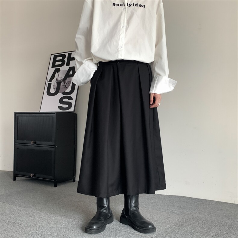 高质量款山本耀司无性别穿搭裙裤休闲裤情侣暗黑风格阔腿裤,男装休闲裤,星座909