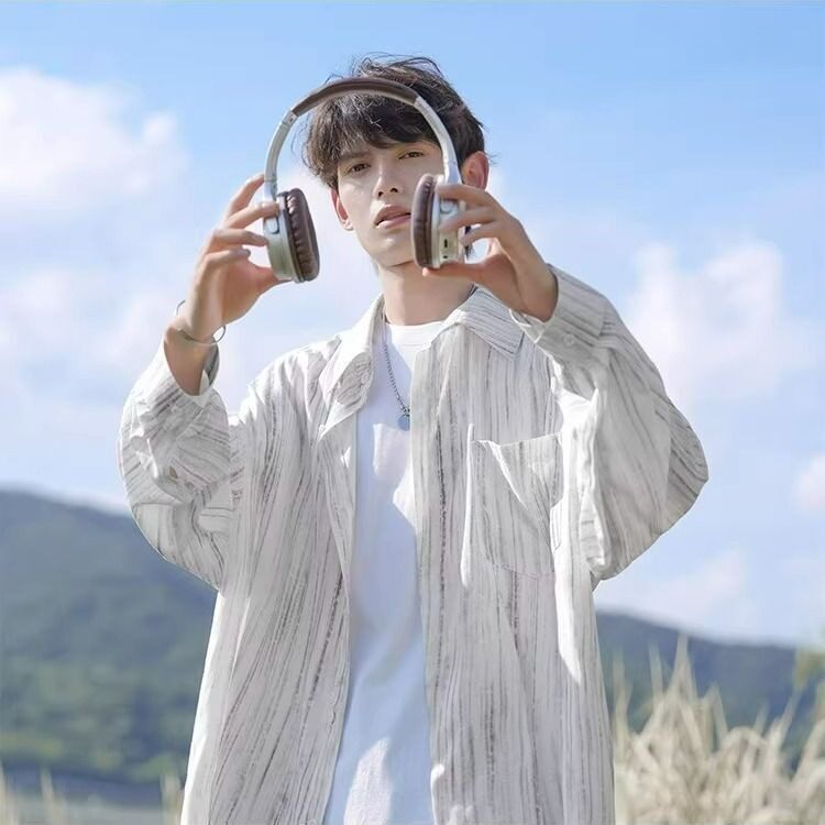 扎染肌理纹理衬衫2025秋季新款翻领设计感休闲宽松长袖衬衣男特P，男装衬衫，星座715-4