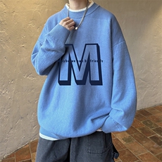 控78假两件毛衣男大码加绒针织衫男毛线衣M80260-P55加绒P70，男装针织衫/毛衣，电商A040