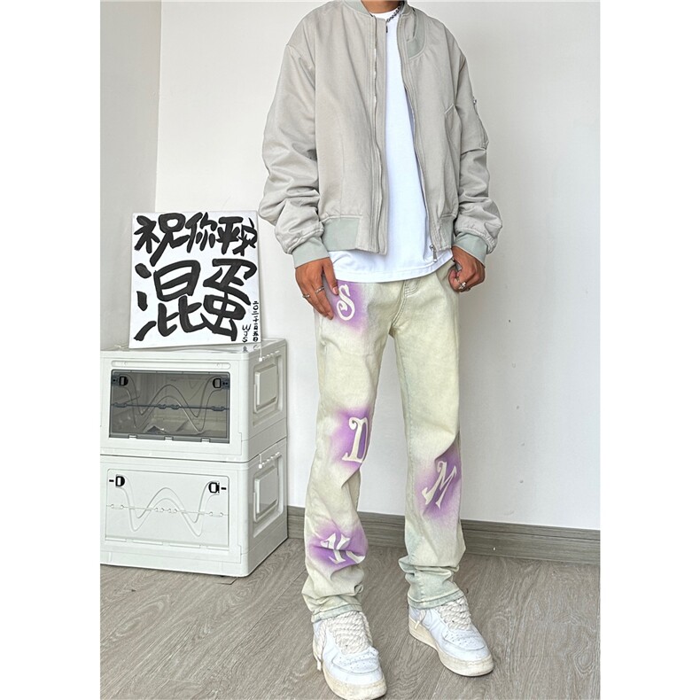 美式ma1飞行员夹克男秋季设计感正肩短款外套cleanfit工装棒球服,男装牛仔裤,电商A061