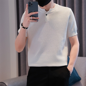 针织短袖V领Polo薄款波罗纹77090-P55图片