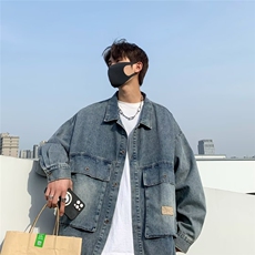 日系大口袋工装夹克男高街潮牌衣服美式机能宽松牛仔外套W07，男装夹克，星座506