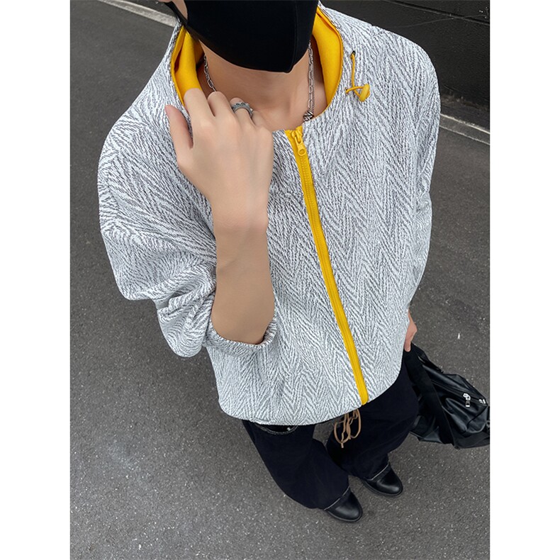 YK86105-P55聚酯纤维秋季新品美式复古人字纹连帽卫衣男,男装卫衣,电商A086-1