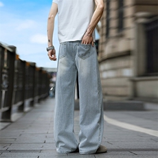 特~街景夏季薄款百搭舒适柔软宽松直筒牛仔裤子男573/P39，男装牛仔裤，星座902A