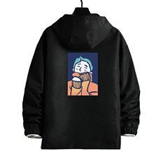 JK65042-P45连帽夹克男大码胖子棒球服上衣外套网格挂拍，男装夹克，电商A040A