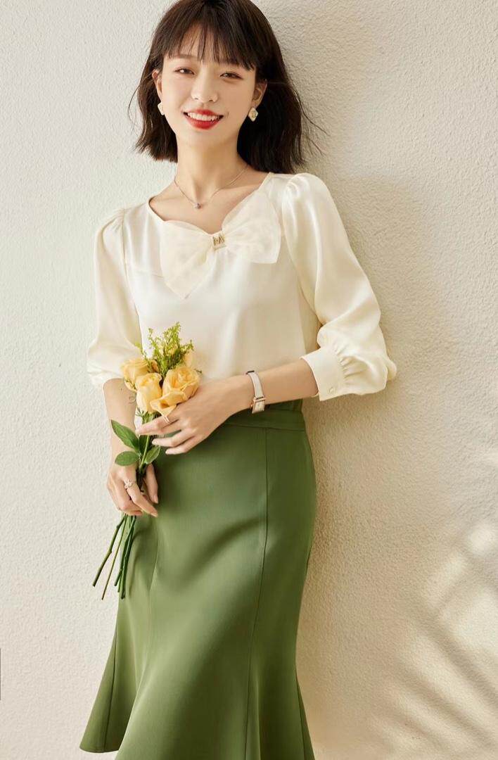 现货蝴蝶结气质小衫M-XXL1012，其它，束索