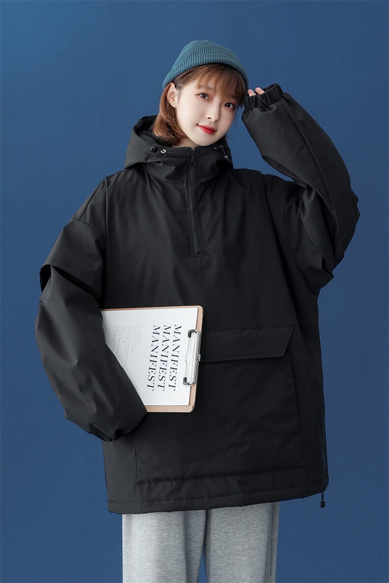 @中性风冬季bf街头棉服套头连帽棉袄宽松棉衣A125-Y270-P100,男装棉衣,电商A125