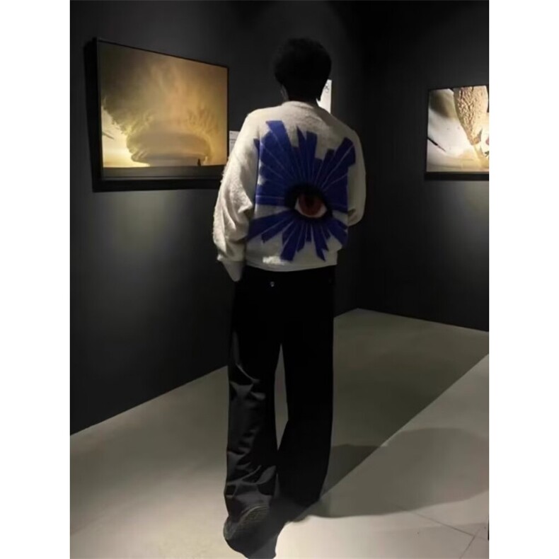 流行百搭套头马海毛欧美宽松高街美式毛衣针织衫文艺长袖ins圆领,男装针织衫/毛衣,星座506A