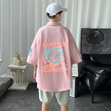 ！夏款港风冰丝衬衣男黑寸衫男白短袖衬衫男DXC286-P30，男装衬衫，电商B371