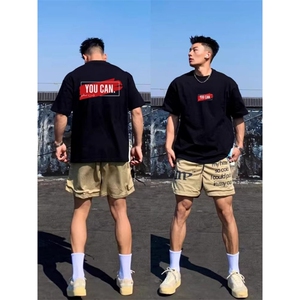 1506/QT1690/P32美式痞帅重磅纯棉短袖T恤男青年圆领上衣图片