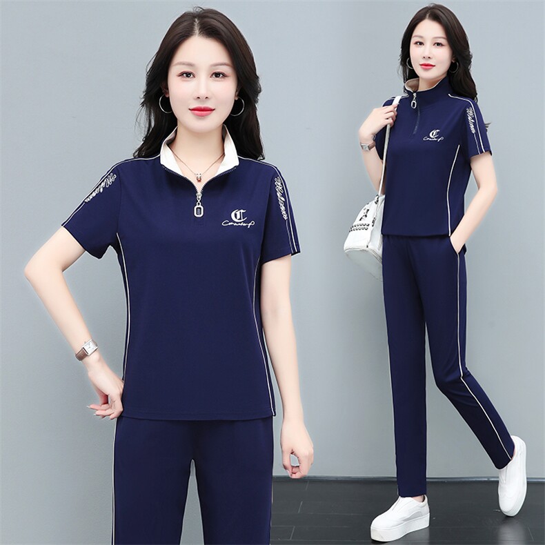 燕颉夏季运动套装女2023年新款洋气薄款休闲跑步服夏装减龄两件套,女装套装/套裙,燕颉服饰