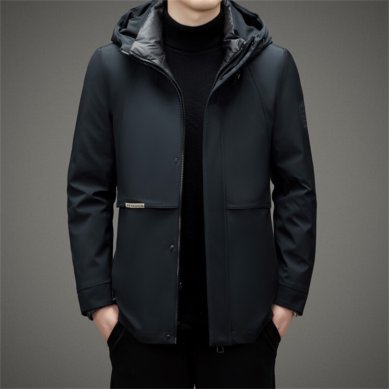 V2361钱塘2020-3秋冬中年男士连帽羽绒服保暖商务休闲外套P285图片