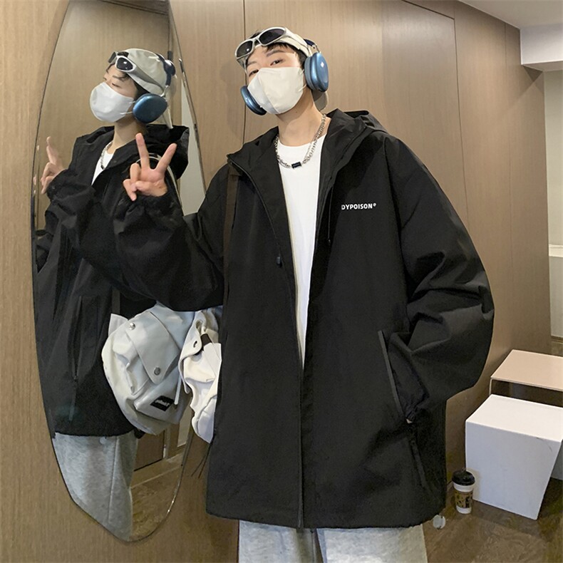 14春季新款户外夹克男港风复古连帽冲锋衣外套J96P78,男装夹克,电商A157