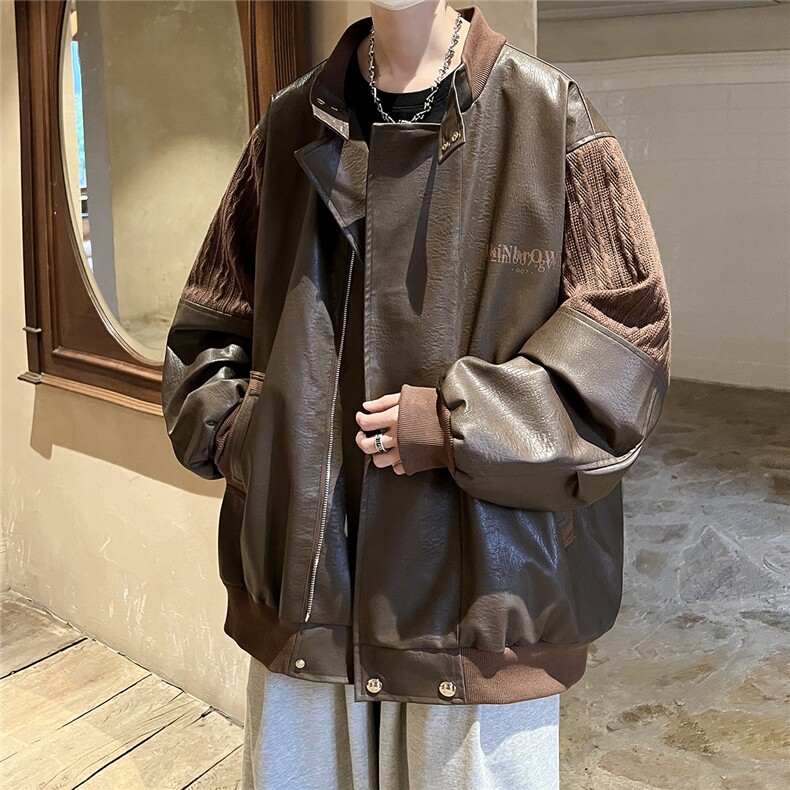 港风肩膀民族风大码夹克男情侣皮衣男女外套男JK8756P110控149，男装夹克，星座226-1