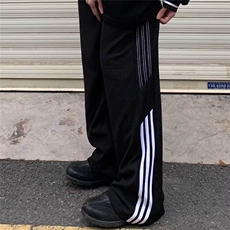 美式三条杠休闲裤男女cleanfit直筒高街休闲运动长裤L71600-p38，女装休闲裤，星座1008