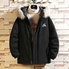 MM48132-P130冬季大毛领衣男士大码加厚袄男服砖墙挂拍，男装棉衣，电商A040A