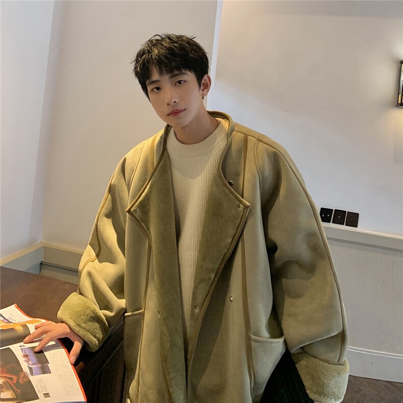 港风皮毛一体棉衣男高级感轻奢机车棉服男外套男8708P158控228,男装棉衣,星座226-1
