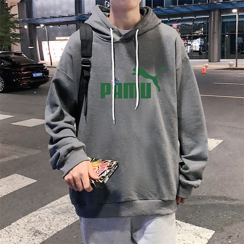WY2227-P35纯棉连帽卫衣男大码运动帽衫宽松薄外套男,男装卫衣,电商A040