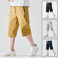 2025夏季新款男士七分裤时尚休闲马裤潮流男裤子KZ1085-P28，男装休闲裤，星座217-4