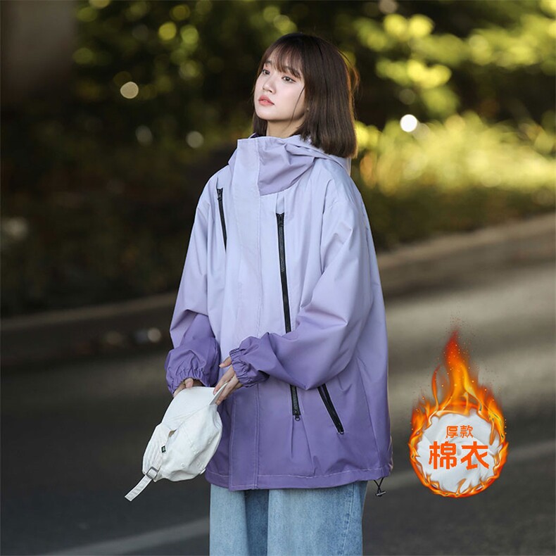 冬季新款石墨烯内里发热保暖渐变加厚连帽棉衣外套加厚MY0269P75,男装棉衣,电商A128