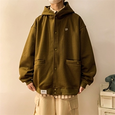 夹克男韩版潮流高街帅连帽暗纹个性2024秋冬新款ins外套W5102-P61，男装夹克，星座412-2