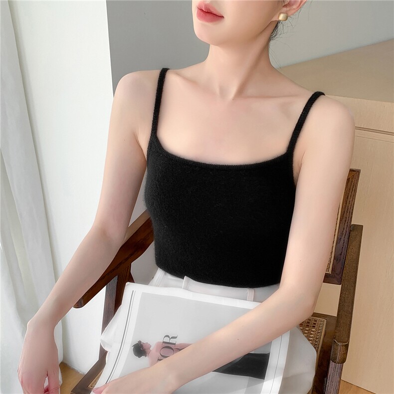 2025新款12针小吊带抽条,女装背心吊带,百越羊绒