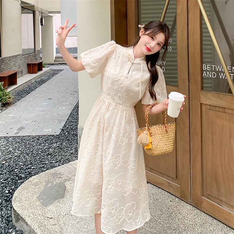 夏季新款女装2025年收腰显瘦海边度假风网纱蕾丝气质连衣裙长裙,女装连衣裙,小九月