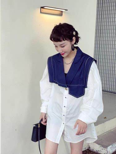 【现货】秋季新款高品质拼接衬衣，其它，1+9