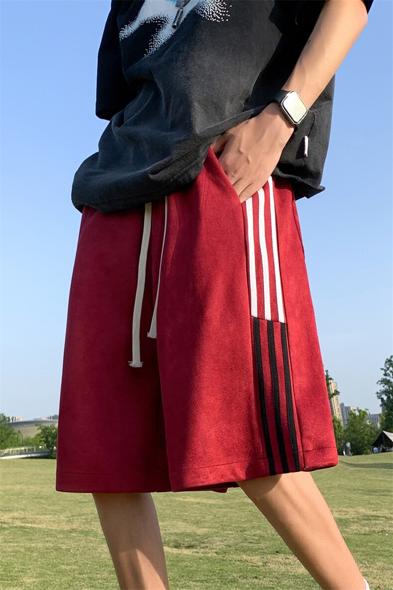 B239-1521-P43夏季篮球跑步运动裤男麂皮绒学生杠条休闲五分裤,男装休闲裤,星座514-2(原B239)