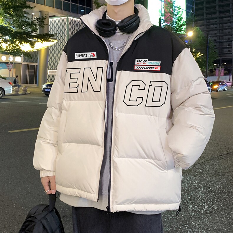 港风夜景秋冬字母印花时尚立领休闲棉服A247-MY82537特批85控138,男装棉衣,电商A247