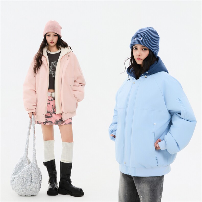 !潮流冬季连帽拉链加绒加厚棉衣情侣撞色棉服外套MY5567-P78,男装棉衣,星座610B-1