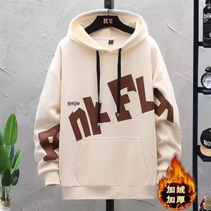 1506A/GY160/P37冬季新款上衣加绒加厚保暖连帽卫衣套头宽松2图片